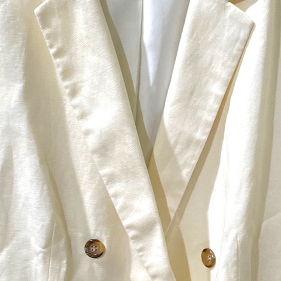 Ann Taylor Double Breasted Linen Blend Blazer - Picture 3 of 14